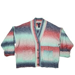 Wrangler Cardigan Women S Retro Button Up Wool‎ Blend Knit South Western Cowgirl